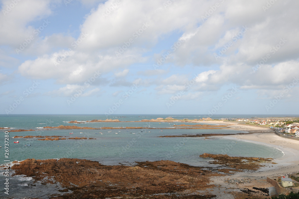 View over Cobo Bay from Le Guet viewpoint