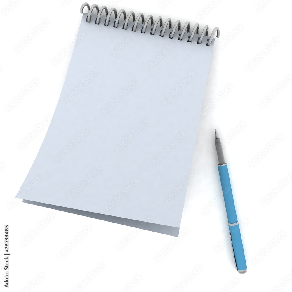 pen and notebook isolated on white pen and notebook isolated on white
