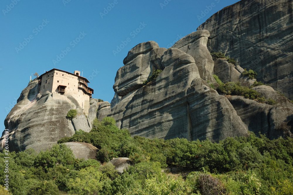 Agios Nikolaos rock monastery at Meteora,Greece,Balkans