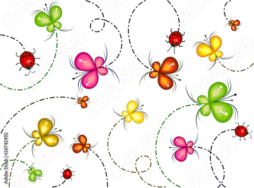 Butterflies and ladybugs