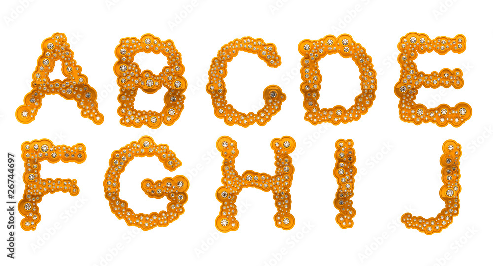 Golden Diamond A-J letters Golden Diamond A-J letters