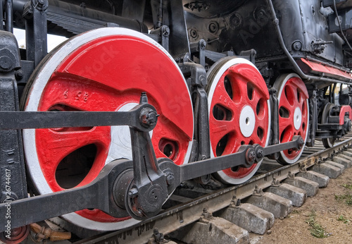 Old steam locomotive wheels