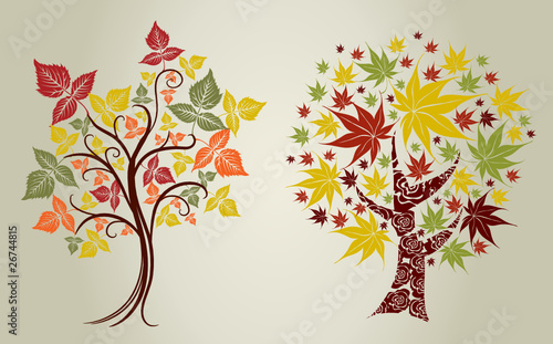 grunge color trees from leafs. Thanksgiving