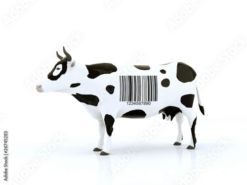 mucca con codice a barre photo