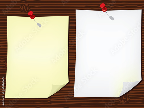 note papers on wooden board vector