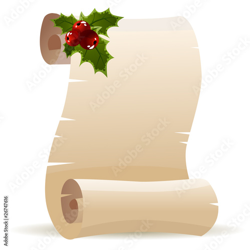 Old scroll for christmas invitation