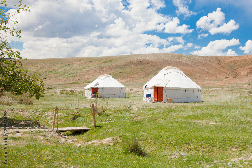Two Kazakh yurt