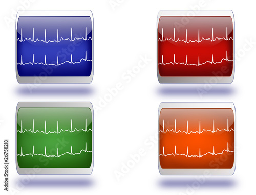 bouton d'ecg ou d'électrocardiogramme