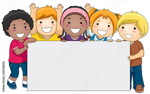 Kids with Blank Board