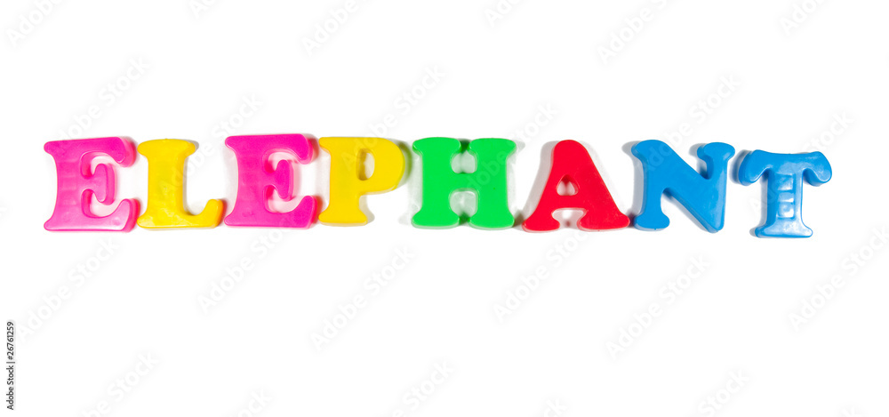 elephant written in fridge magnets elephant written in fridge magnets