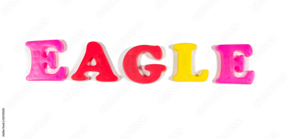 eagle written in fridge magnets eagle written in fridge magnets