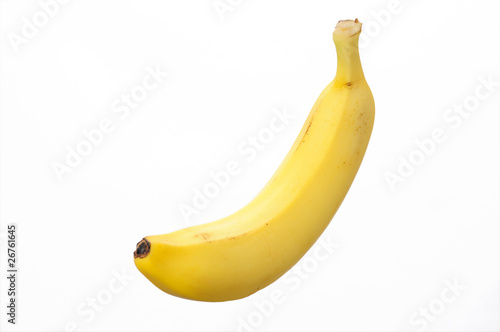 シンプルな白バックのバナナ
