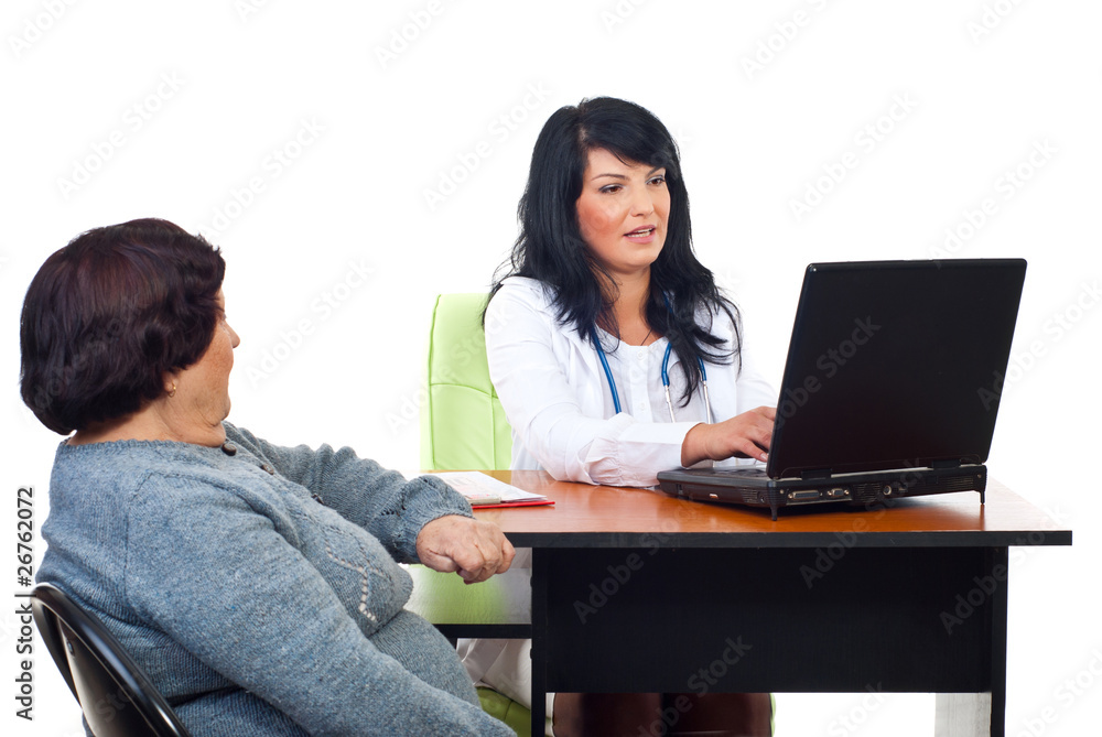 Doctor woman conversation with elderly Doctor woman conversation with elderly