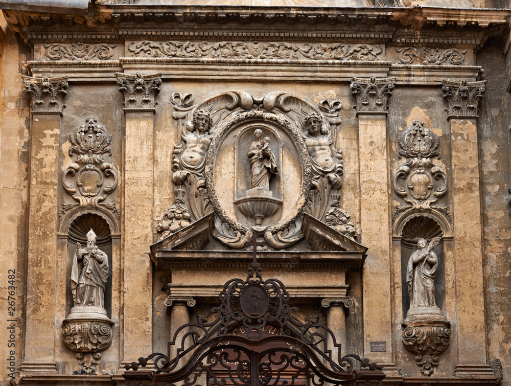Rich decoration on a cathedral facade