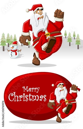 Santa-Claus running on Christmas time