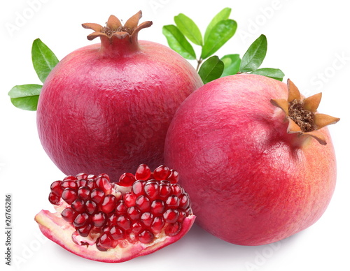 Juicy pomegranates and its section.