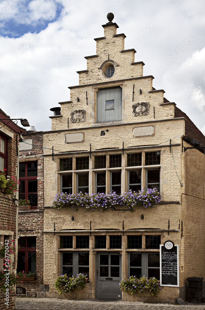 A typical residential house of Ghent, Belgium