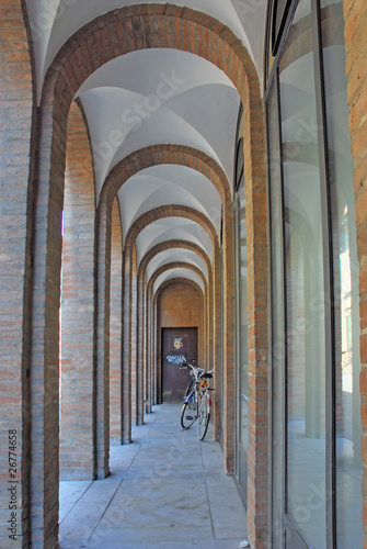 Italy Ravenna medieval portico.