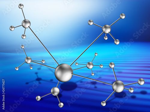 Принти на полотні molecular lattice on art background