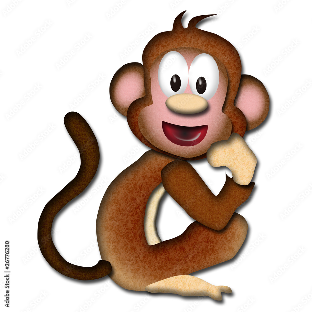 動物イラスト 振り向きサル Stock Illustration Adobe Stock