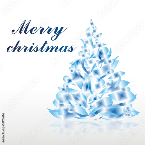 Christmas or New Year blue shine tree