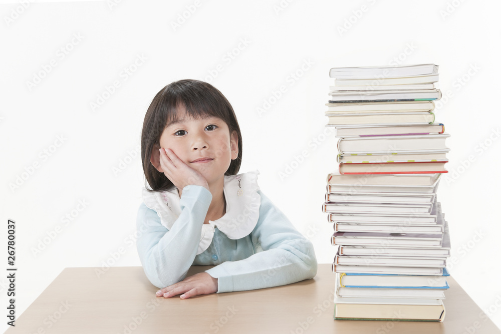 女の子と本 女の子と本
