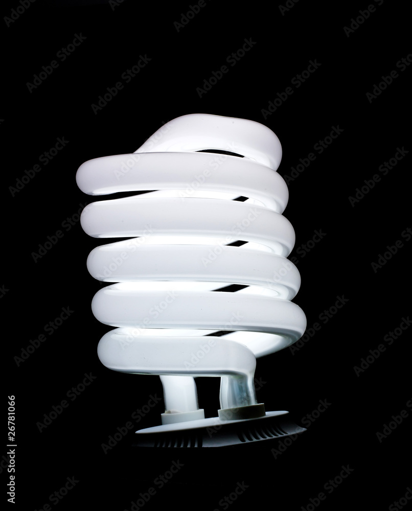 spiral fluorescent lamp isolated on black spiral fluorescent lamp isolated on black