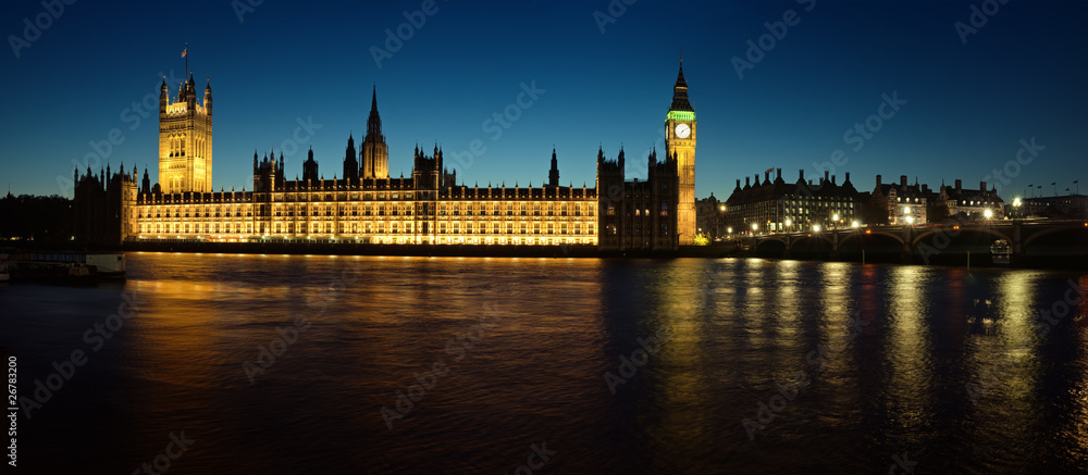 Panoramic picture of Houses of Parliament.