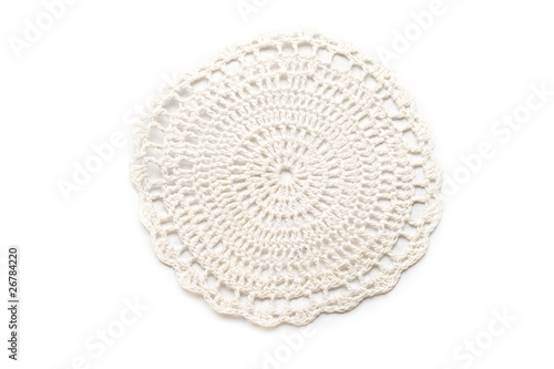 Crocheted lace isolated on white