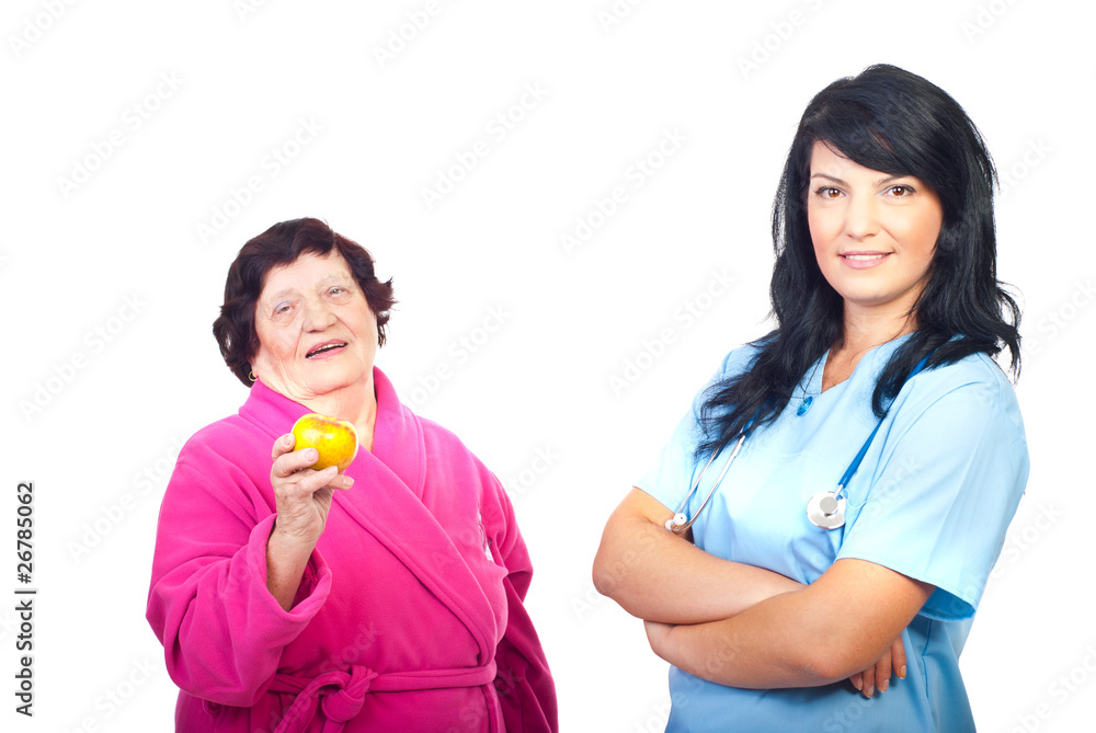 Friendly doctor and healthy patient