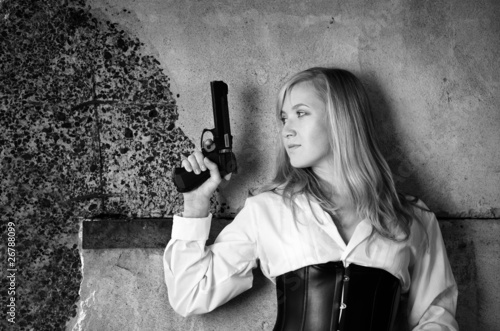 Billede på lærred Woman bounty hunter