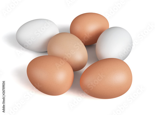 Bild auf Leinwand Eggs isolated on white