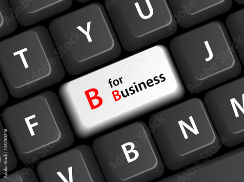 “B for Business” Key on Keyboard (B2B customer service company)