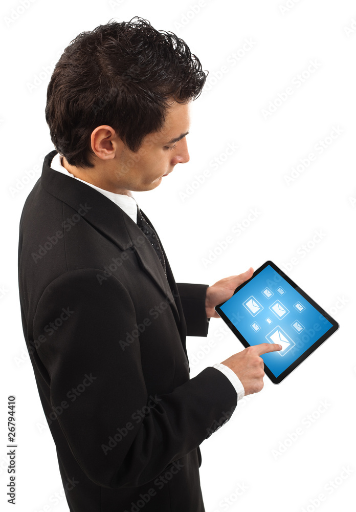 Businessman holding a touchpad pc Businessman holding a touchpad pc