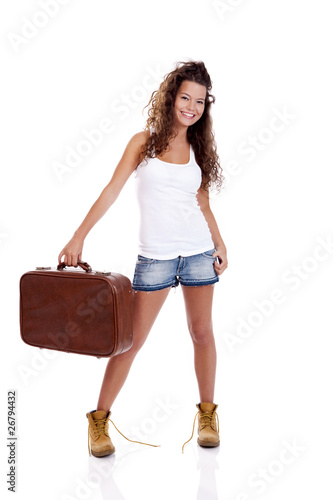 Girl with a suitcase