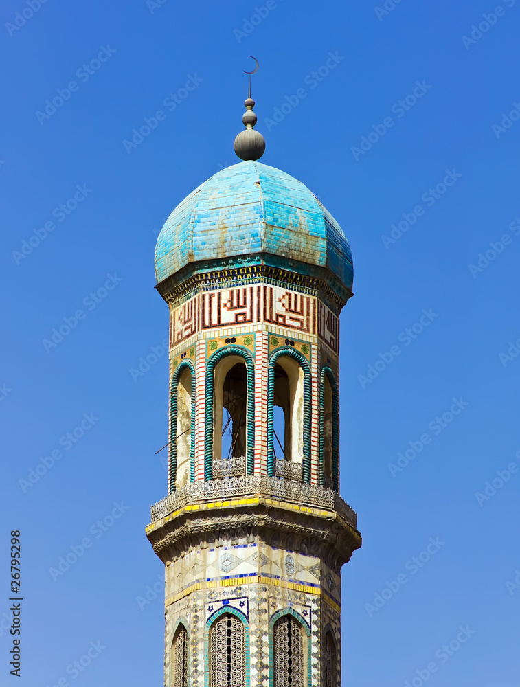 Colorful mosaic of an oriental roof of mosque