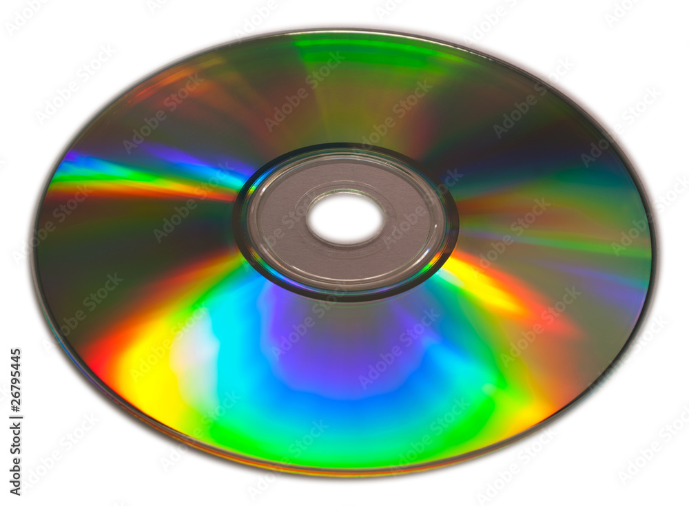 Colorful CD isolated on white background Colorful CD isolated on white background