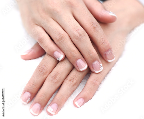 Woman s hand with French manicure