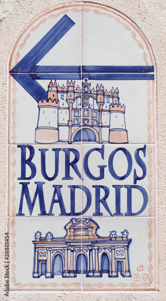 Fototapeta premium ceramic street sign in Spain