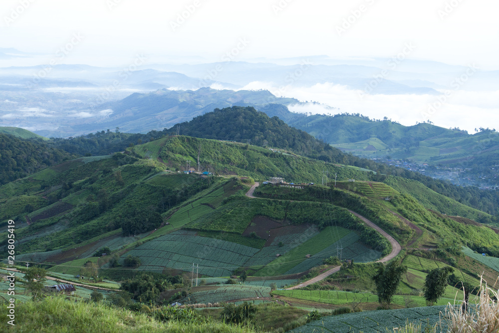 Mountain landscape, agriculture on the mountain