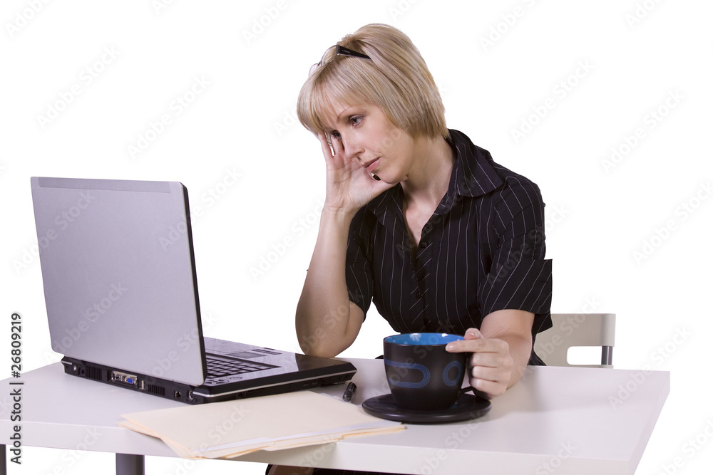 Businesswoman working on her laptop in the Office Businesswoman working on her laptop in the Office