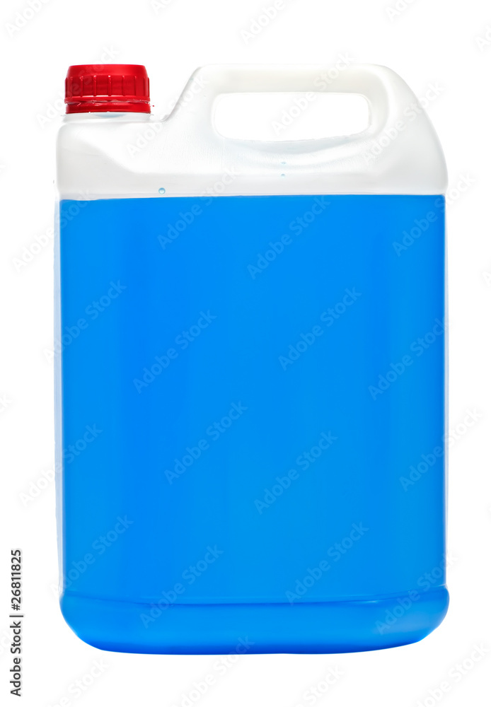 Big rectangular volume with blue liquid isolated on white Big rectangular volume with blue liquid isolated on white