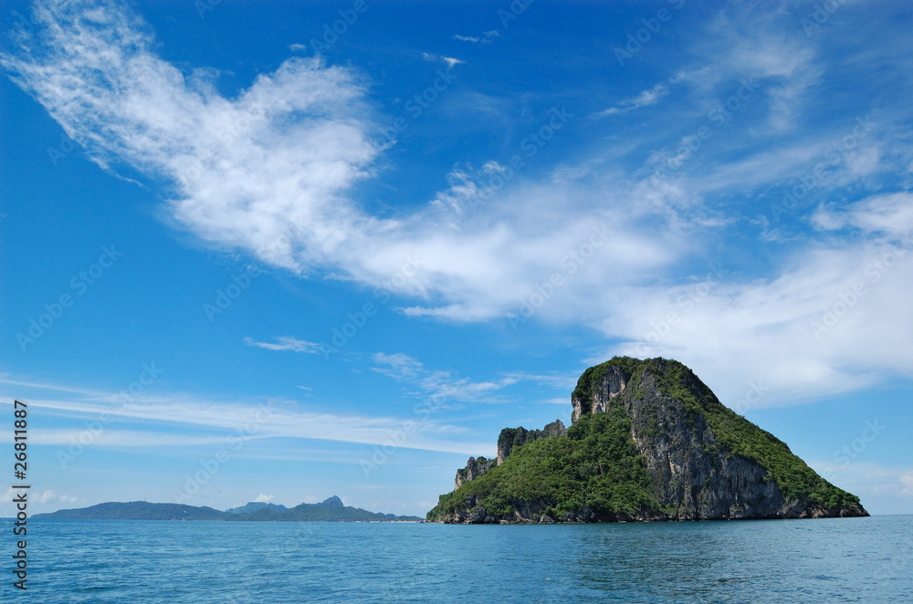 The island and cloudscape near Phi Phi island, Thailand The island and cloudscape near Phi Phi island, Thailand