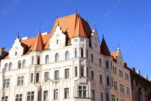 Beautiful Building of the modern Czech Architecture 19th and 20th century in Prague