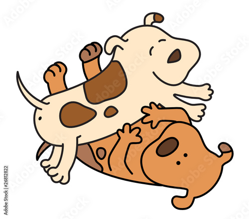 Vector illustration of cartoon dogs are pampered