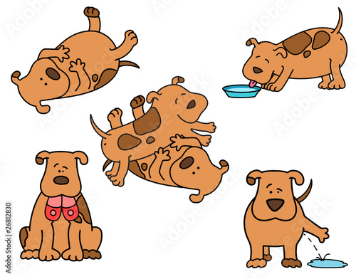 Vector illustration of cartoon dogs are pampered