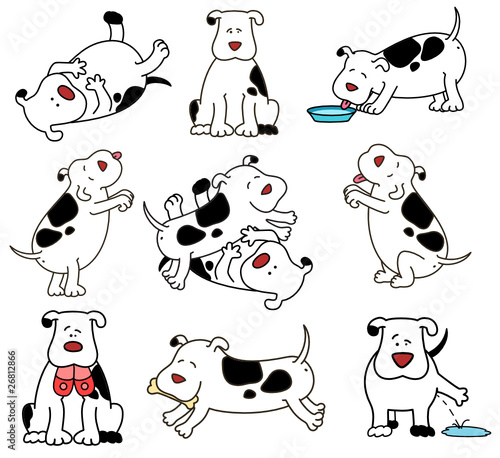 Vector illustration of cartoon dogs are pampered