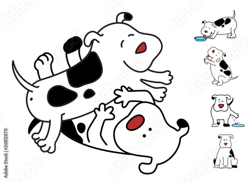 Set of cartoon dogs.