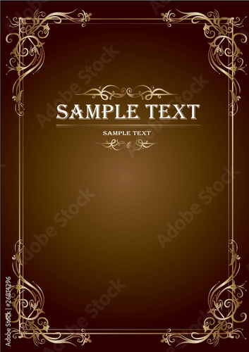 Rahmen, Gold, ornamental, filigran, background
