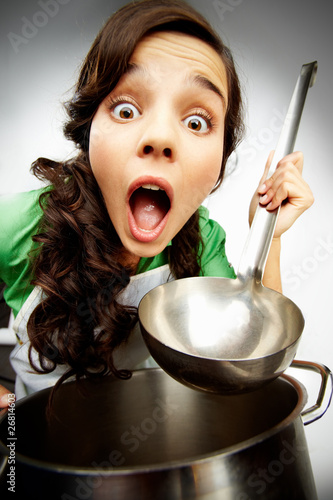Fotografi Girl with a ladle